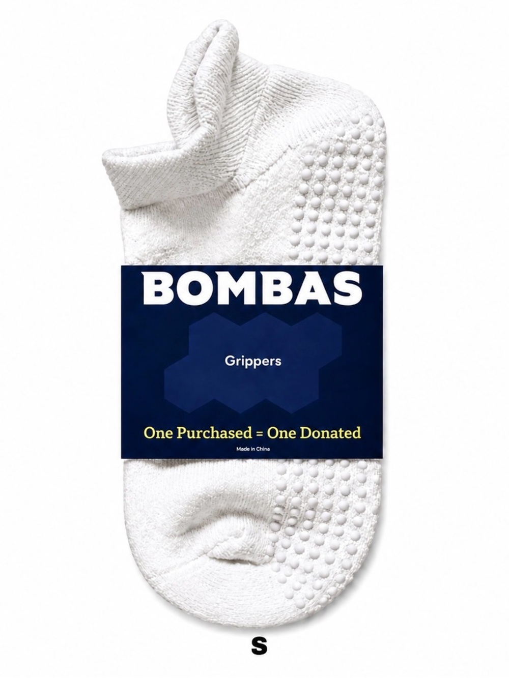 Bombas Gripper Ankle Socks White S Pilates